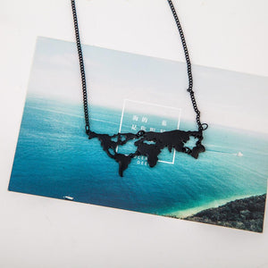 Flat World Map Necklace (Pack of 10)
