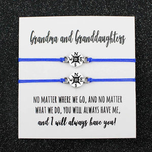 Set of 2 Mother Daughters Compass Bracelets