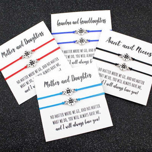 Set of 2 Mother Daughters Compass Bracelets