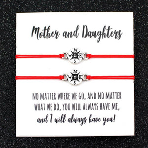 Set of 2 Mother Daughters Compass Bracelets