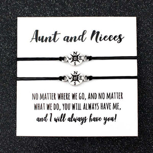 Set of 2 Mother Daughters Compass Bracelets