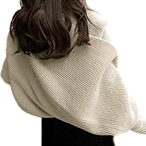 Knitted Wrap Scarf With Sleeves