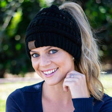 Load image into Gallery viewer, Soft Knit CC Ponytail Beanie