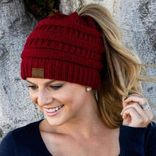 Load image into Gallery viewer, Soft Knit CC Ponytail Beanie