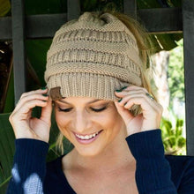 Load image into Gallery viewer, Soft Knit CC Ponytail Beanie