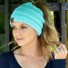 Load image into Gallery viewer, Soft Knit CC Ponytail Beanie