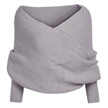 Load image into Gallery viewer, Knitted Wrap Scarf With Sleeves