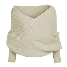 Load image into Gallery viewer, Knitted Wrap Scarf With Sleeves